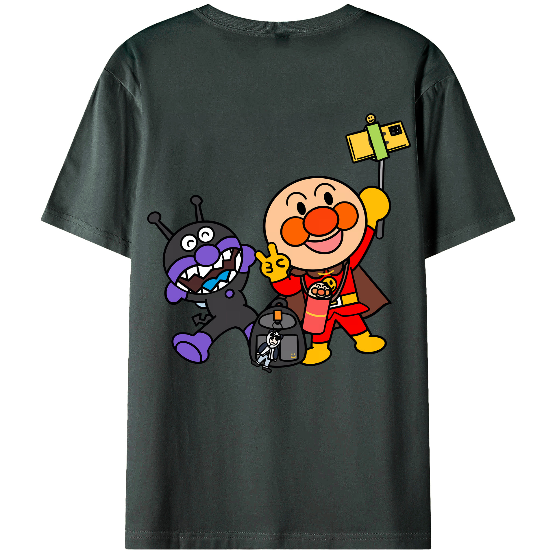 （画像用） アンパンマン Anpanman 綿100％ メンズ半袖Tシャツ（バックプリント） 通気性